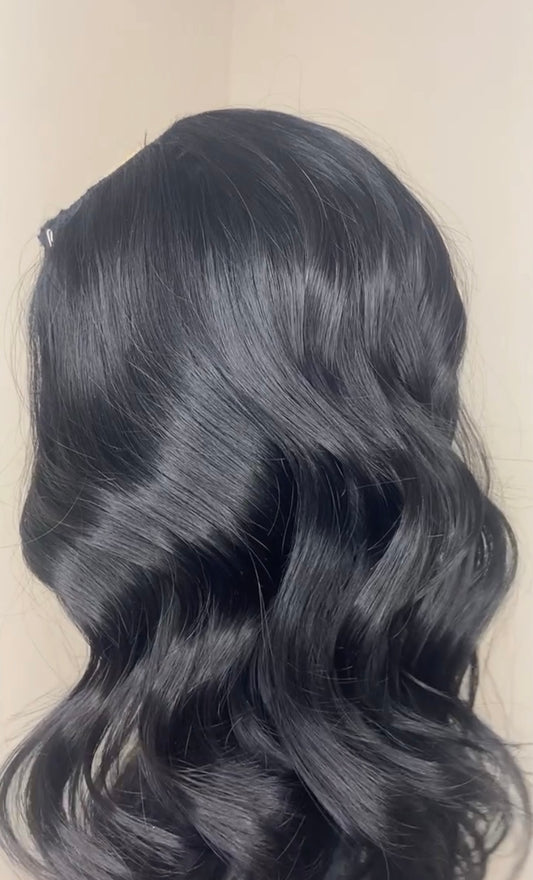 Wig with jet black color