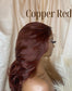 Copper red wig on mannequin